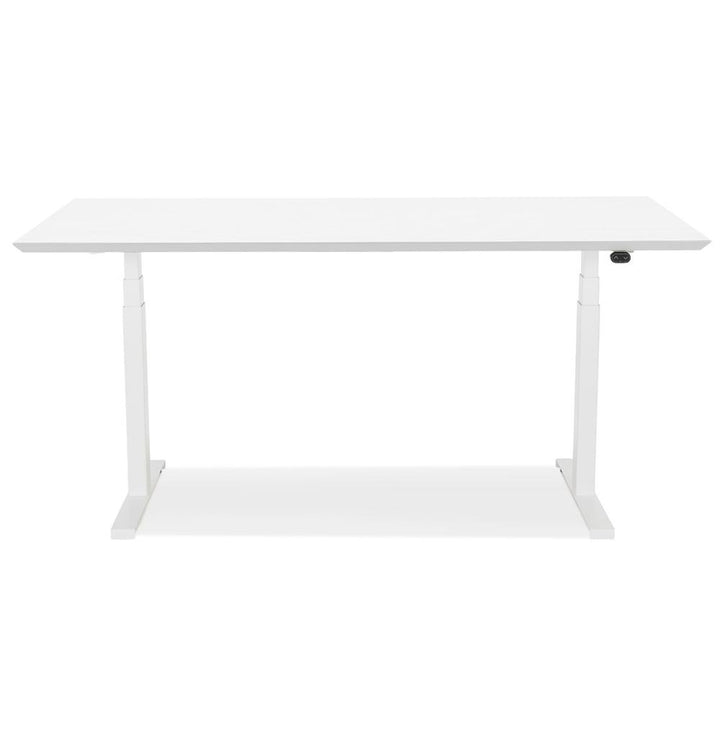 Höhenverstellbarer Computertisch - Weiße MDF-Platte - 150x70 cm - elektrischer Antrieb - ideal für ergonomisches Arbeiten - Kadima Design_