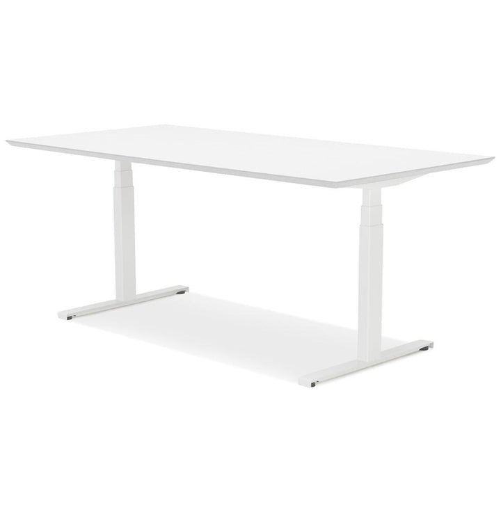 Ergonomischer Arbeitstisch - Weiße MDF-Platte - 180x90 cm - elektrisch verstellbar 63-128 cm - vielseitig einsetzbar - Kadima Design_