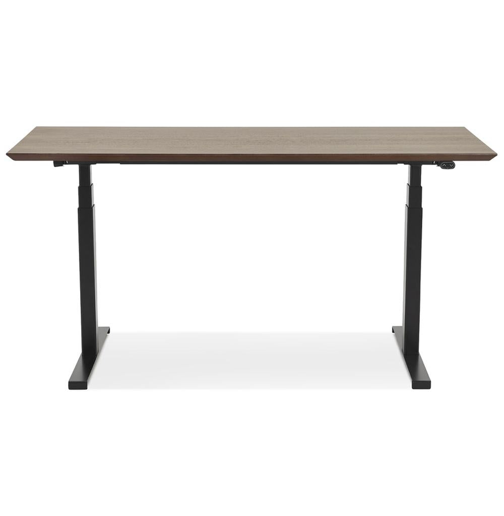 Computertisch für Arbeitsprofis - 150x70 cm Arbeitsfläche - braun-schwarzes Design - höhenverstellbar - perfekt für konzentriertes Arbeiten - Kadima Design_