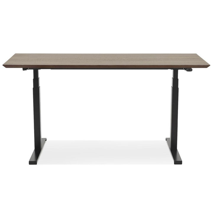 Computertisch für Arbeitsprofis - 150x70 cm Arbeitsfläche - braun-schwarzes Design - höhenverstellbar - perfekt für konzentriertes Arbeiten - Kadima Design_