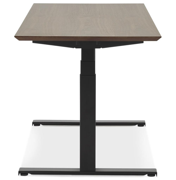 Ergonomischer Arbeitstisch - Braun-schwarze MDF-Platte - 150x70 cm - elektrisch verstellbar 63-128 cm - vielseitig einsetzbar - Kadima Design_