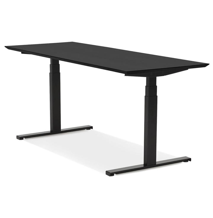 Schreibtisch für Profis - 180x90 cm - schwarz - elektrische Höhenverstellung - unterstützt anspruchsvolle Arbeitsprozesse - Kadima Design_