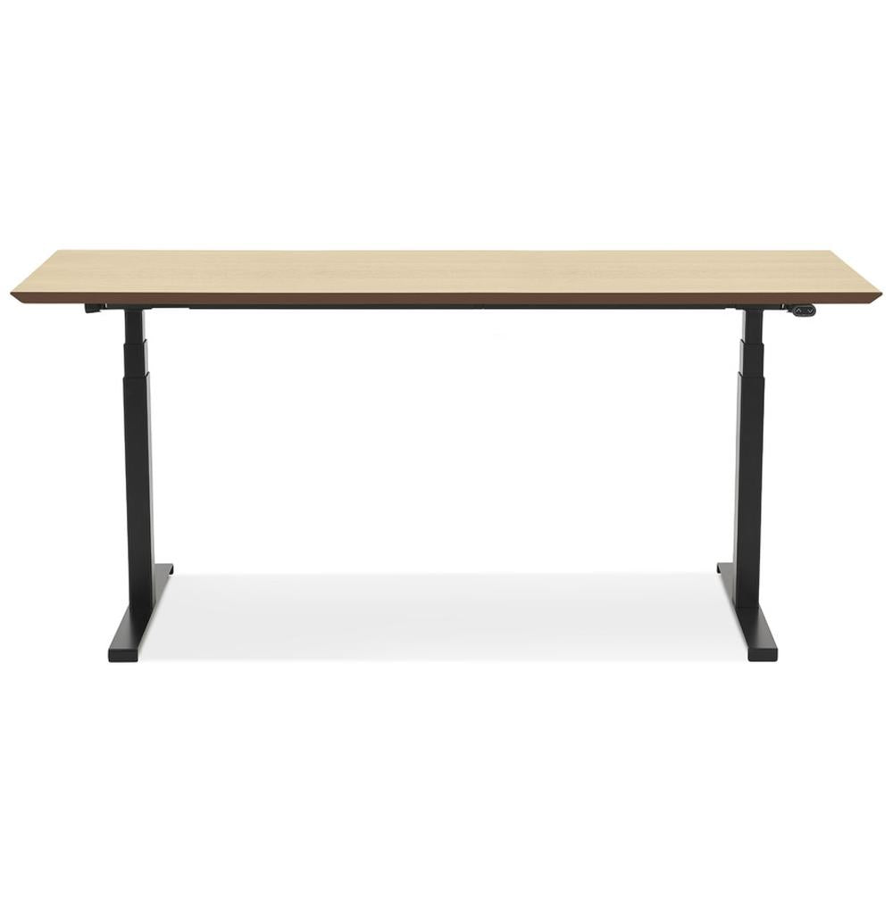 Geräumiger Computertisch - 180x90 cm Arbeitsfläche - beige-schwarzes Design - höhenverstellbar - perfekt für kreative Projekte - Kadima Design_