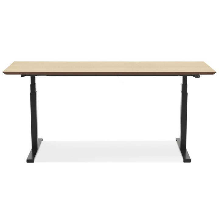 Geräumiger Computertisch - 180x90 cm Arbeitsfläche - beige-schwarzes Design - höhenverstellbar - perfekt für kreative Projekte - Kadima Design_