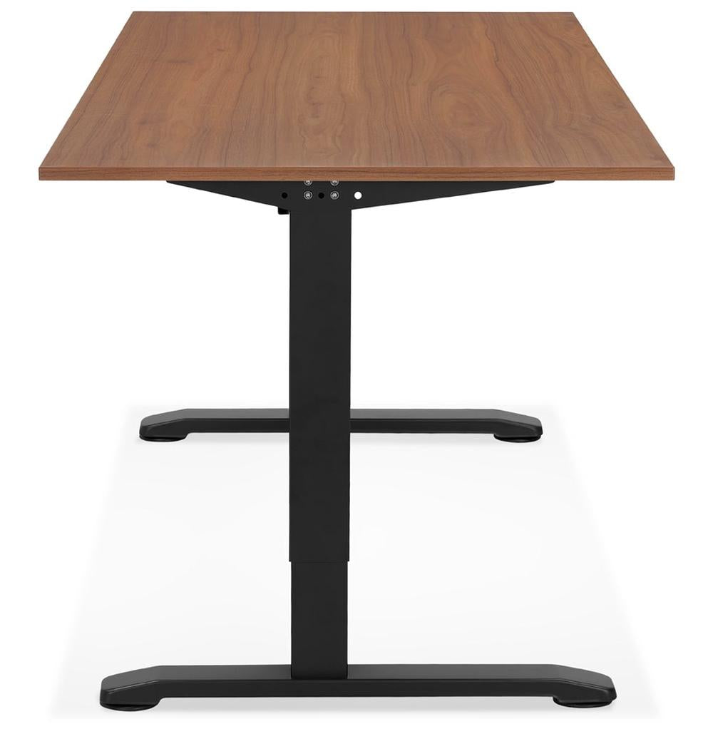 Arbeitstisch Walnuss-Schwarz - 160x80 cm - höhenverstellbar - MDF-Platte - ideal für Homeoffice - Kadima Design_