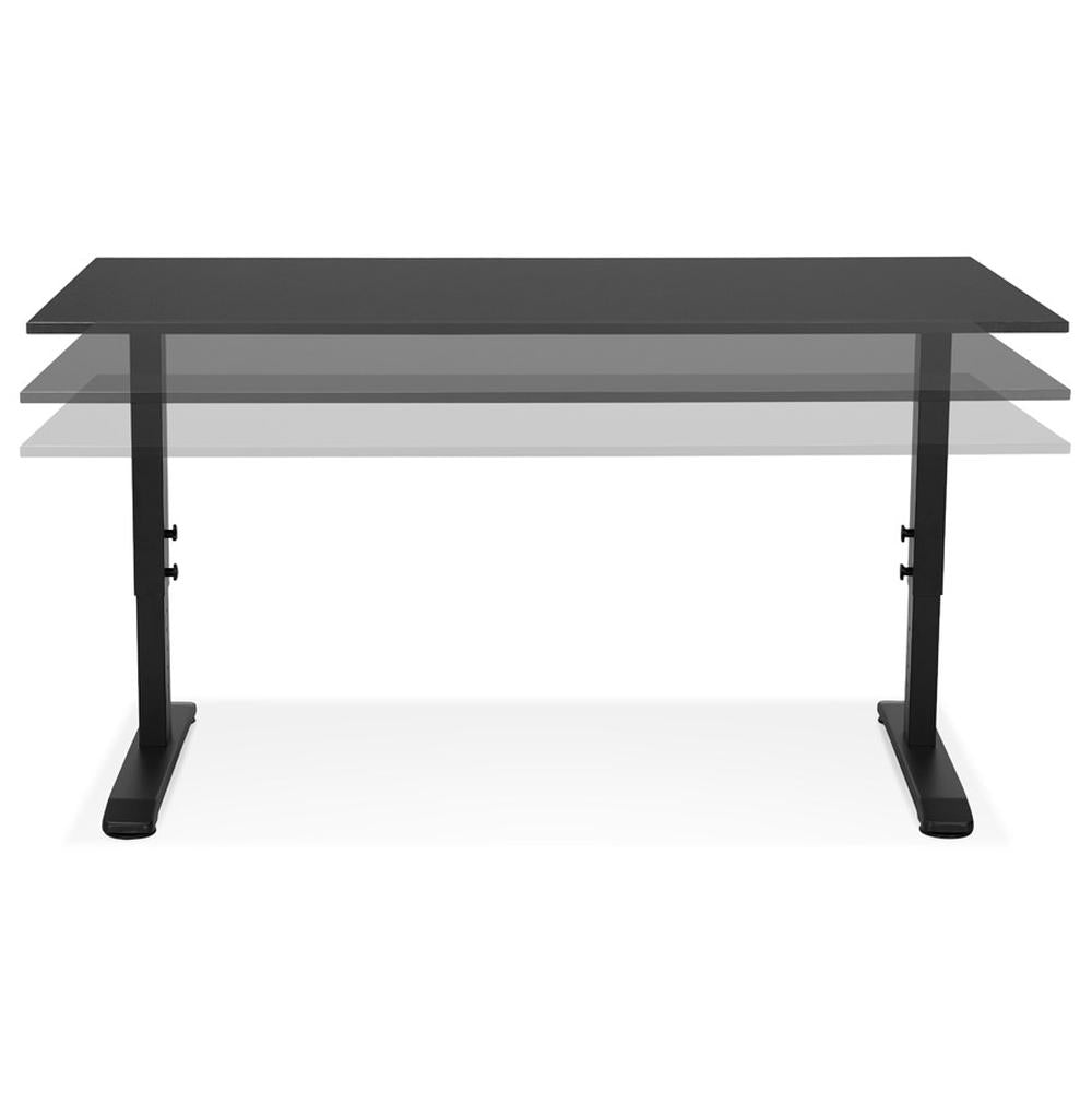 Arbeitstisch mit Metallgestell - Schwarz - 160x80 cm - 67-86 cm verstellbar - robust für tägliche Nutzung - Kadima Design_