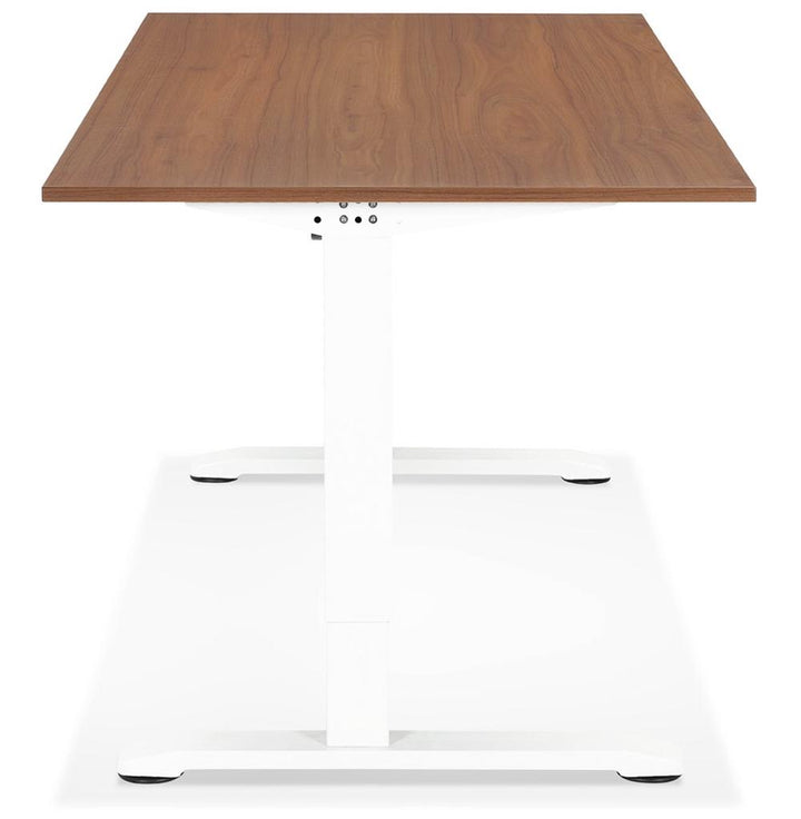 Schreibtisch zweifarbig - 160x80 cm - Walnuss-Weiß Kombination - höhenverstellbar - elegant und funktional - Kadima Design PELANO_