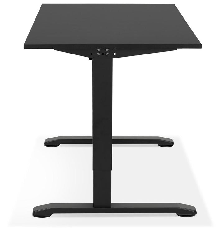 Arbeitstisch mit Metallgestell - Schwarz - 140x70 cm - 67-86 cm verstellbar - ideal für Homeoffice - Kadima Design_