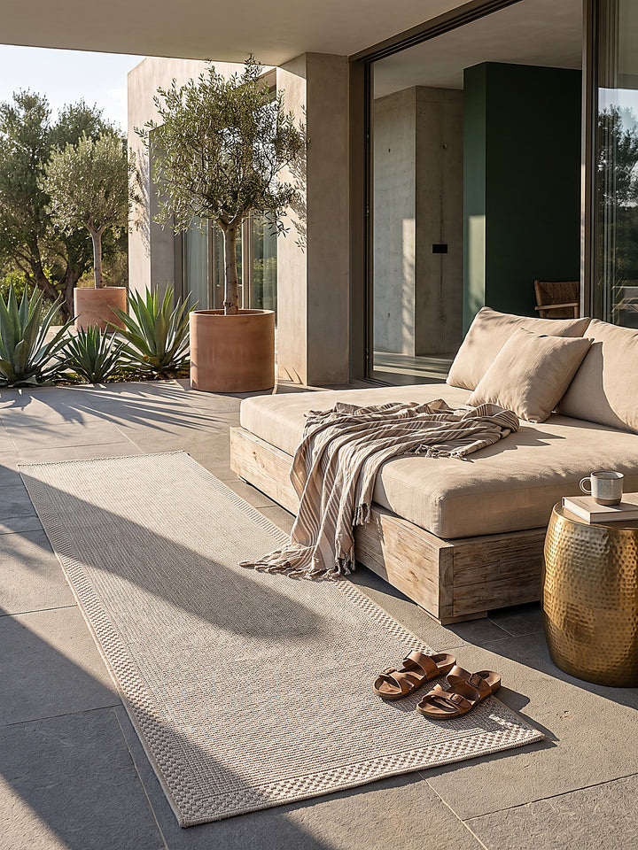 Teppich Beige Läufer gemütliche Wohnszene_
