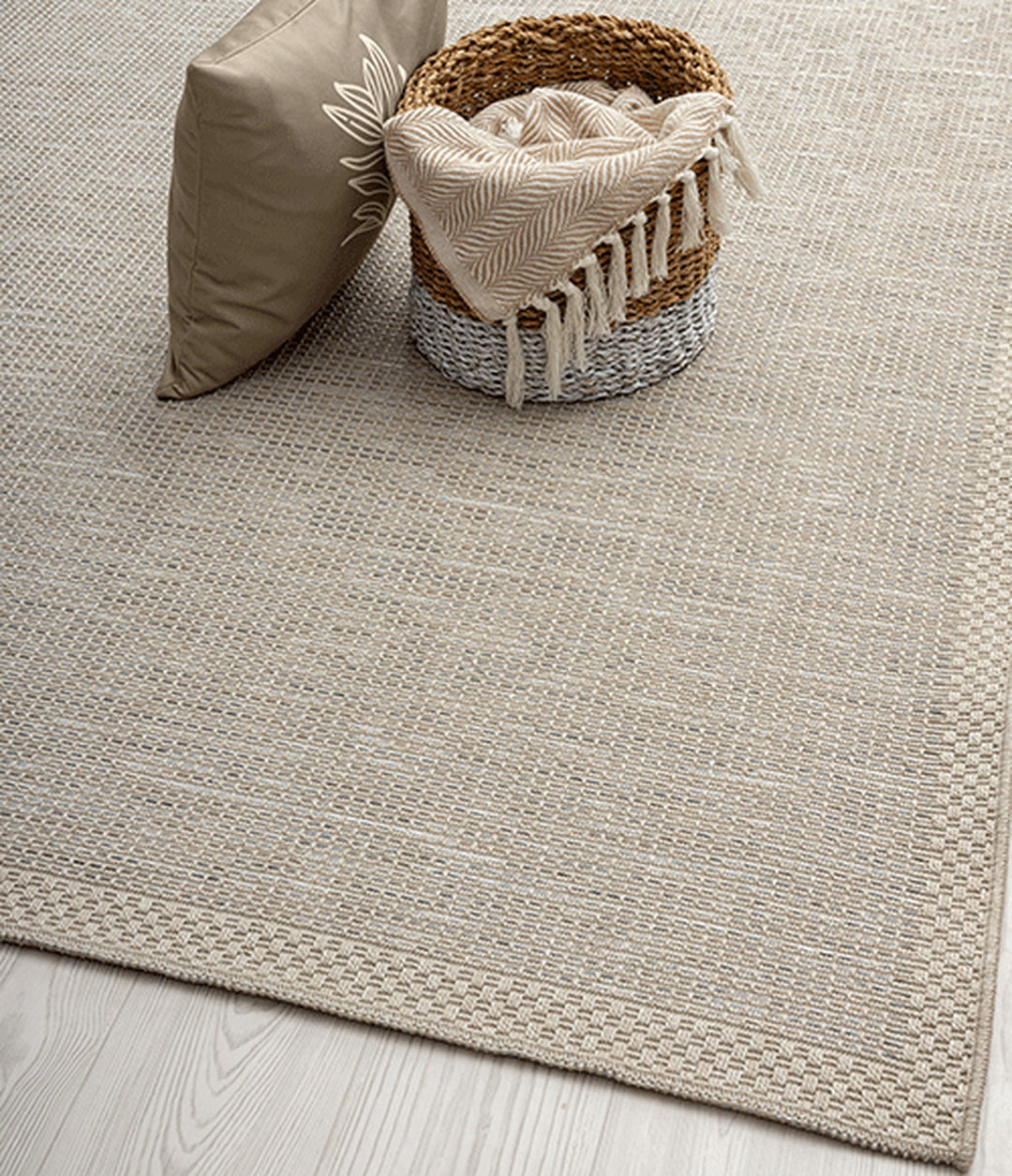 Teppich Beige Läufer Polypropylen Wohnzimmer Schlafzimmer Flur ESERA_
