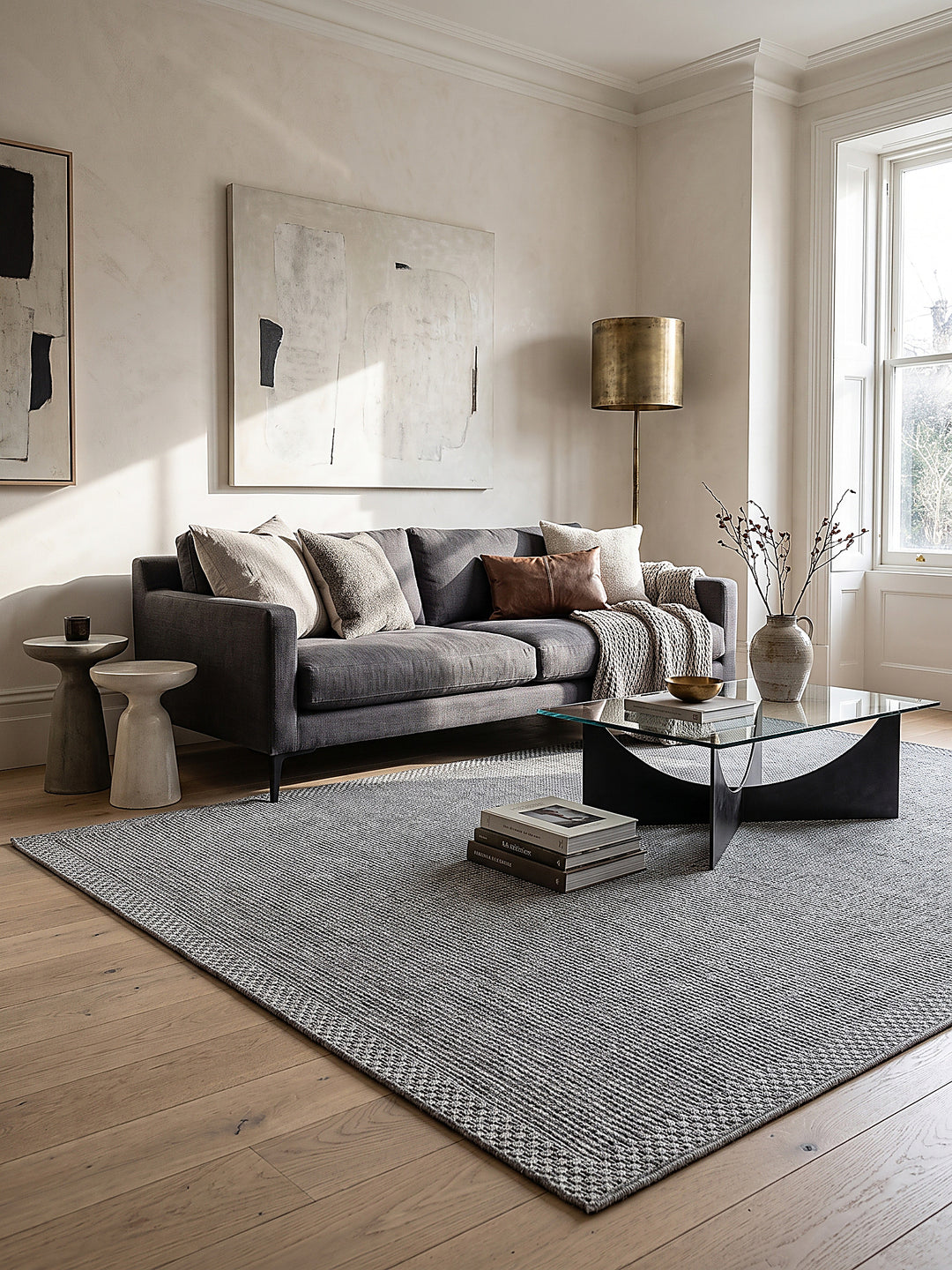 Teppich Grau Farbdetail Muster_