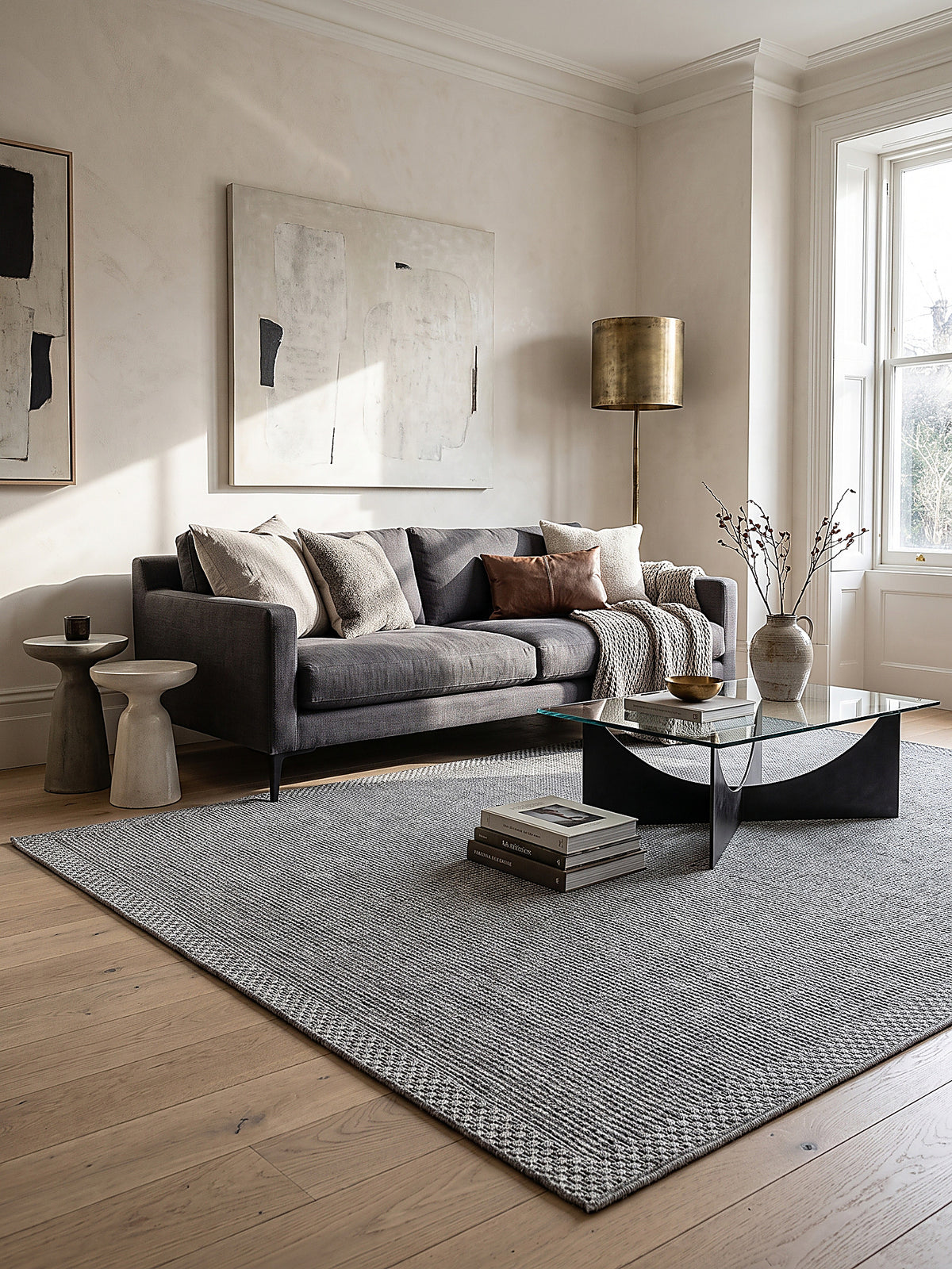 Teppich Grau Farbdetail Muster_