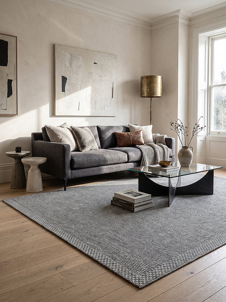 Teppich Grau Farbdetail Muster_