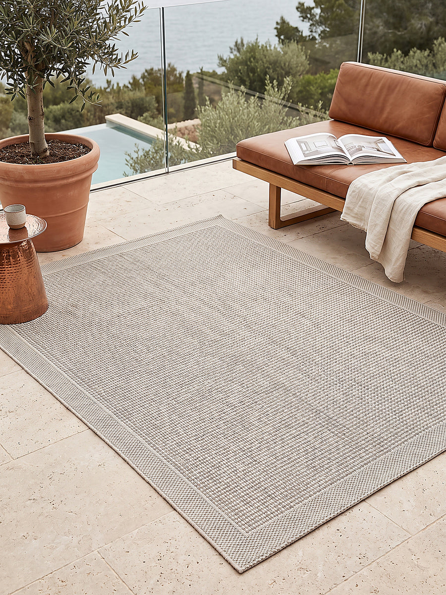 Teppich Beige rechteckig Draufsicht_