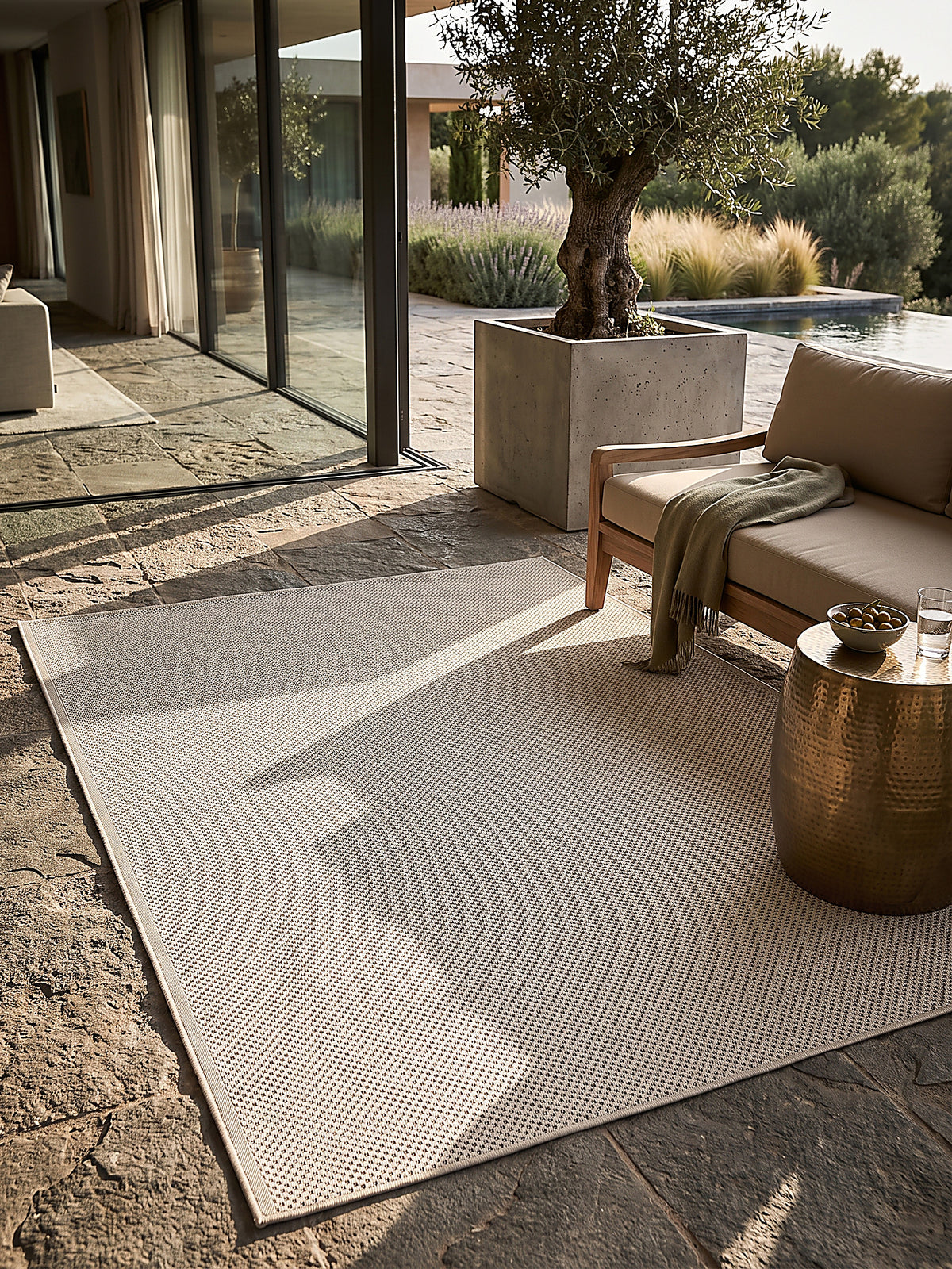 Teppich Creme Textur Nahaufnahme_