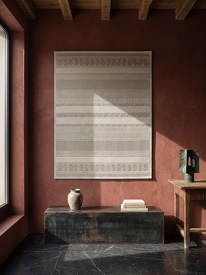 Teppich Beige als Wandteppich_