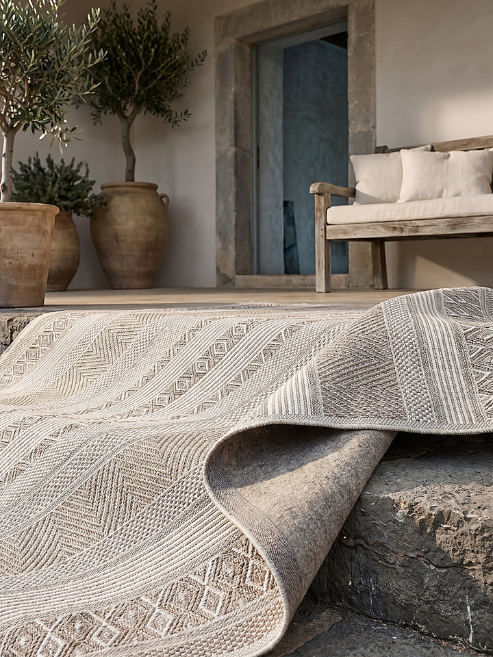Teppich Beige rechteckig Editorial Styling_