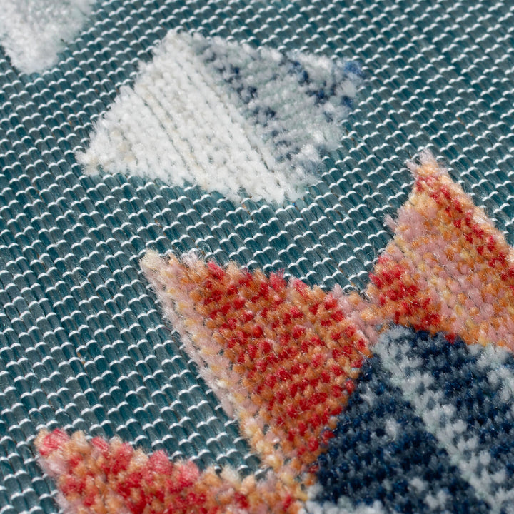 Outdoor Teppich Boho Orientalisch - Terrasse schmutzabweisend_Blau_Läufer_