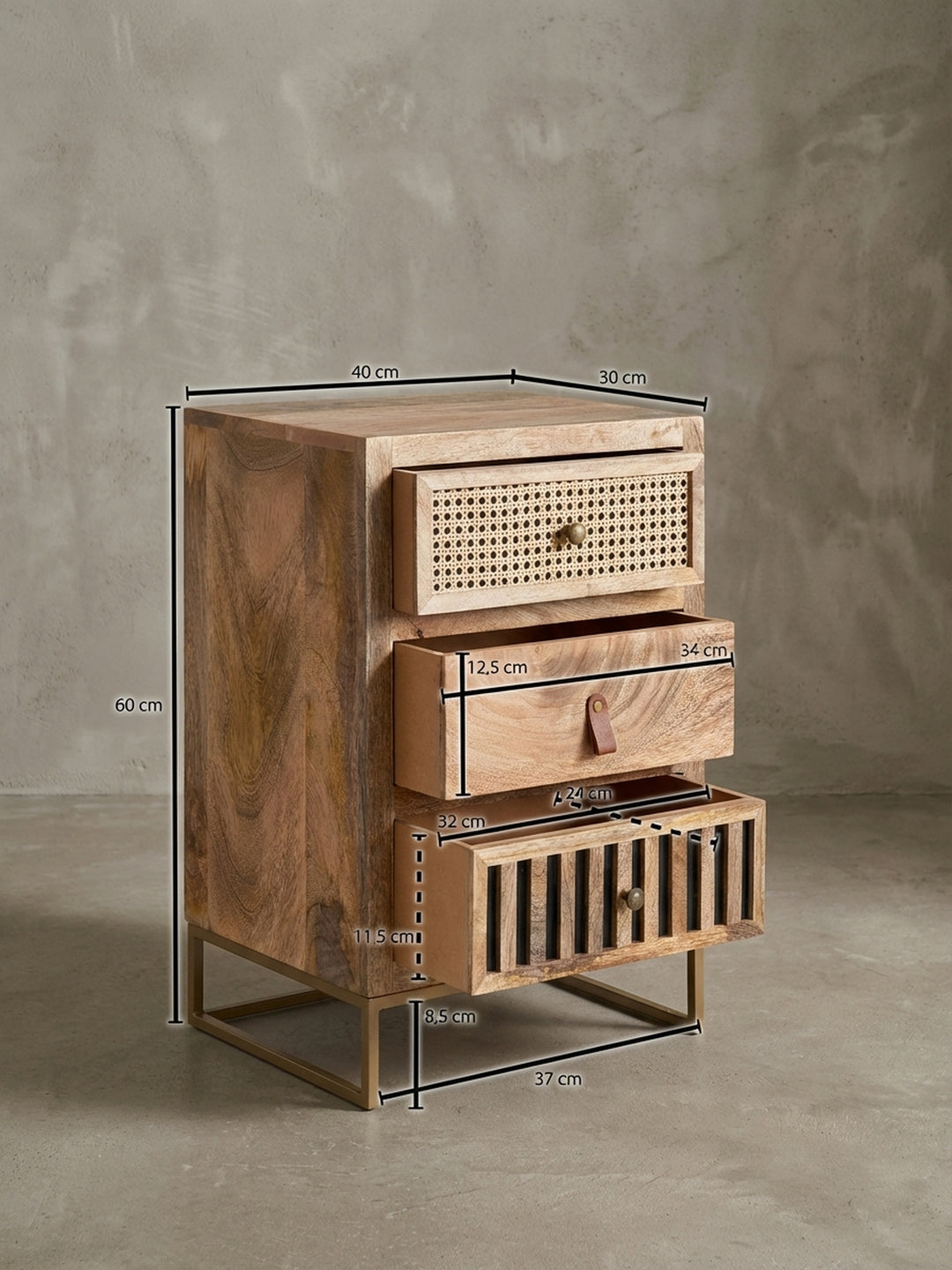 Nachttische Mango Massivholz Design Möbel_