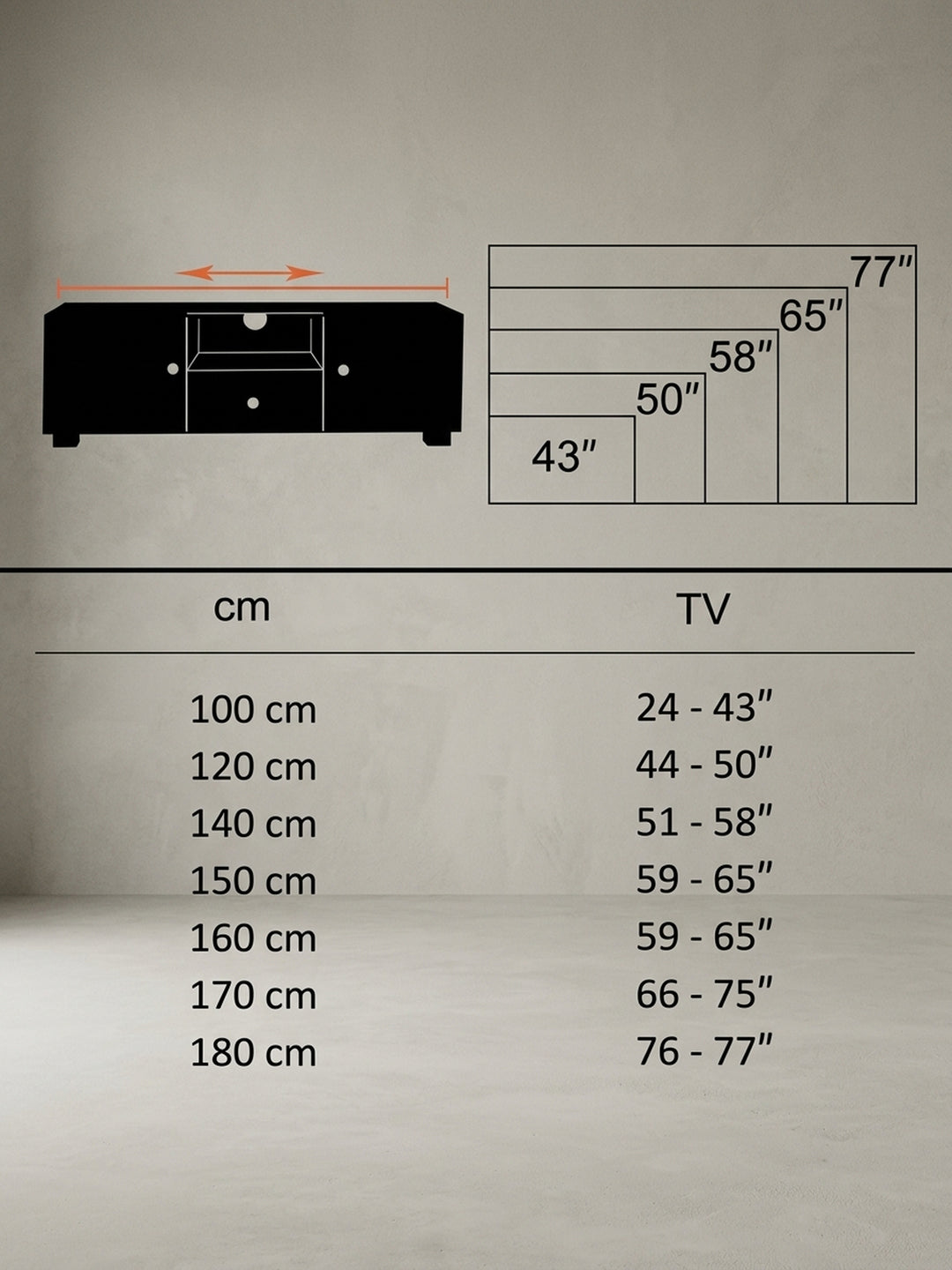 Gesamtansicht des exklusiven Sheeshamholz TV-Schranks im zeitlosen Design. Ein perfektes Massivholzmöbelstück für eine warme, stilvolle und aufgeräumte Wohnzimmer-Einrichtung._