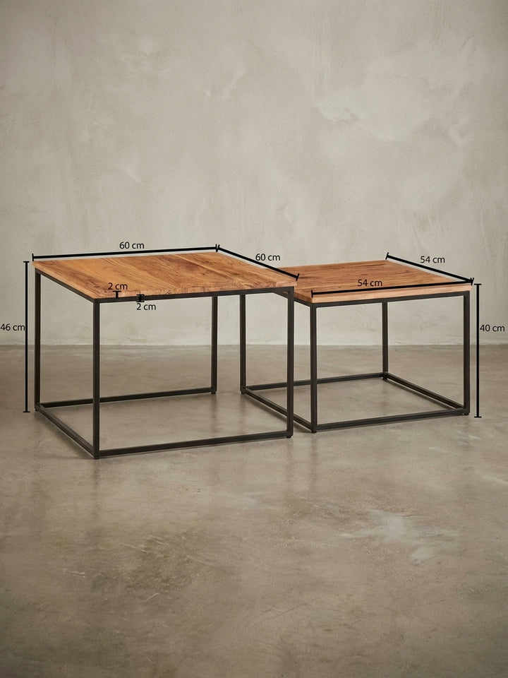 Satztische Akazie Massivholz Design Möbel_