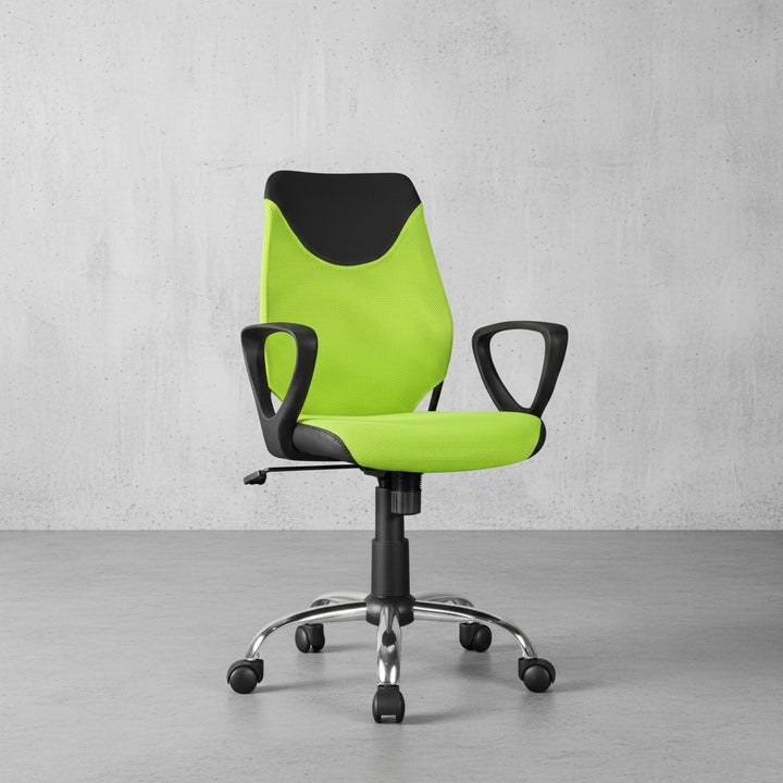 Jugenddrehstuhl DAVOS Nylon_ ergonomisch_ höhenverstellbar_ in Limette/Schwarz_ Blau/Schwarz_ Pink/Schwarz - KADIMA DESIGN_Farbe_ Grün_ Größe_ 60x60x101 cm_