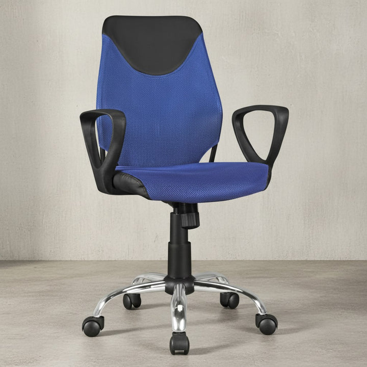 Jugenddrehstuhl DAVOS Nylon_ ergonomisch_ höhenverstellbar_ in Limette/Schwarz_ Blau/Schwarz_ Pink/Schwarz - KADIMA DESIGN_Farbe_ Blau_ Größe_ 60x60x101 cm_