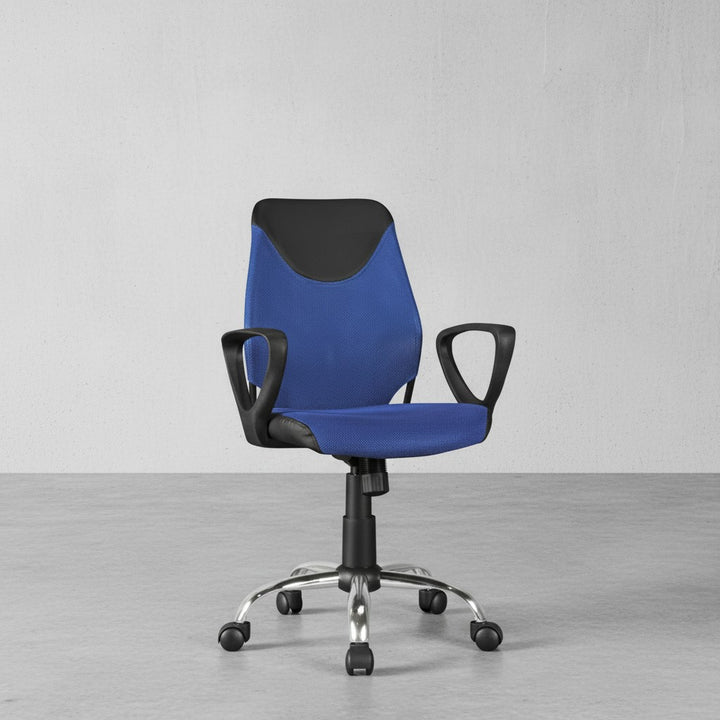 Jugenddrehstuhl DAVOS Nylon_ ergonomisch_ höhenverstellbar_ in Limette/Schwarz_ Blau/Schwarz_ Pink/Schwarz - KADIMA DESIGN_Farbe_ Blau_ Größe_ 60x60x101 cm_