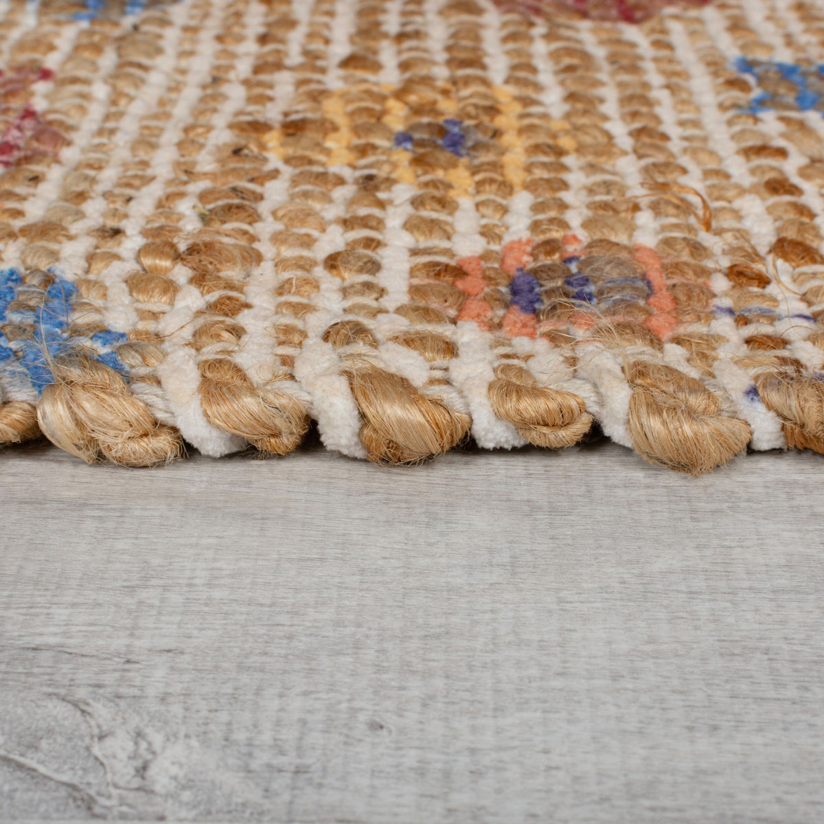 Jute-Patchwork Teppich handgewebt  - Strapazierfähig &amp; Fußbodenheizung geeignet_Läufer_