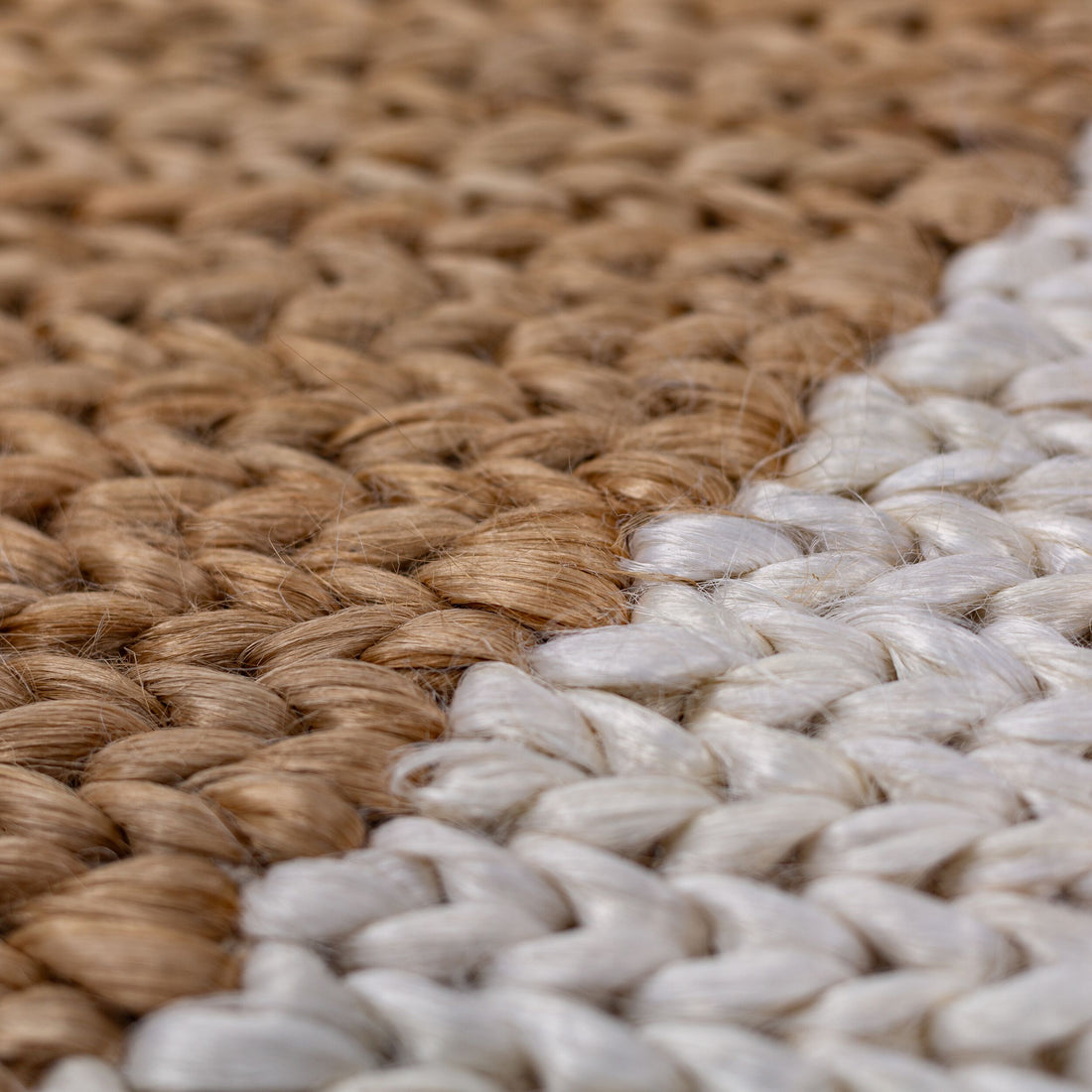 Teppich Jute Flachgewebe Rauten Muster - Wohnzimmer Beige Läufer