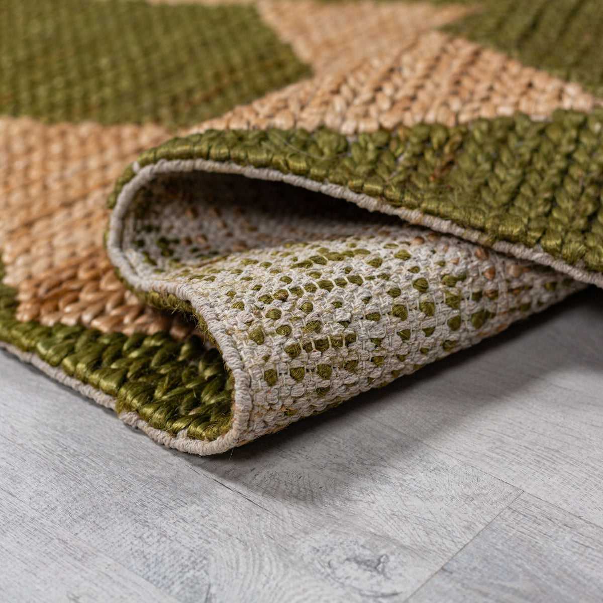 Teppich Jute Flachgewebe Rauten Muster - Wohnzimmer_Läufer_