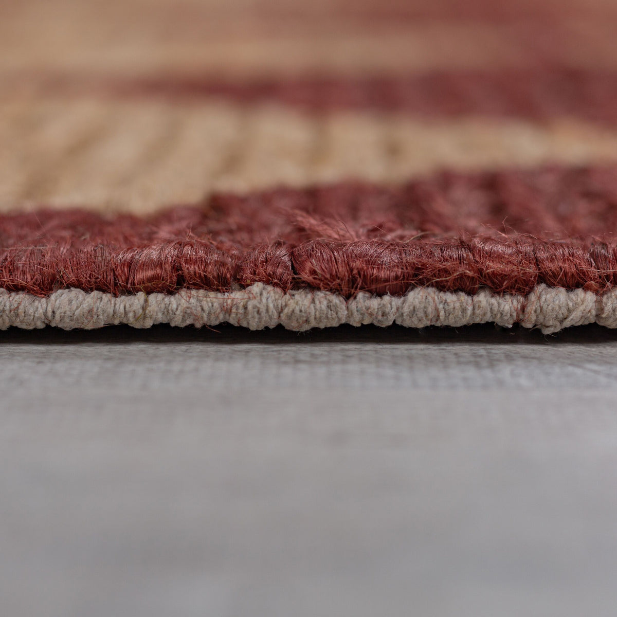 Jute Teppich Flachgewebe Handgefertigt Rautenmuster Robust & Stilvoll_Läufer_