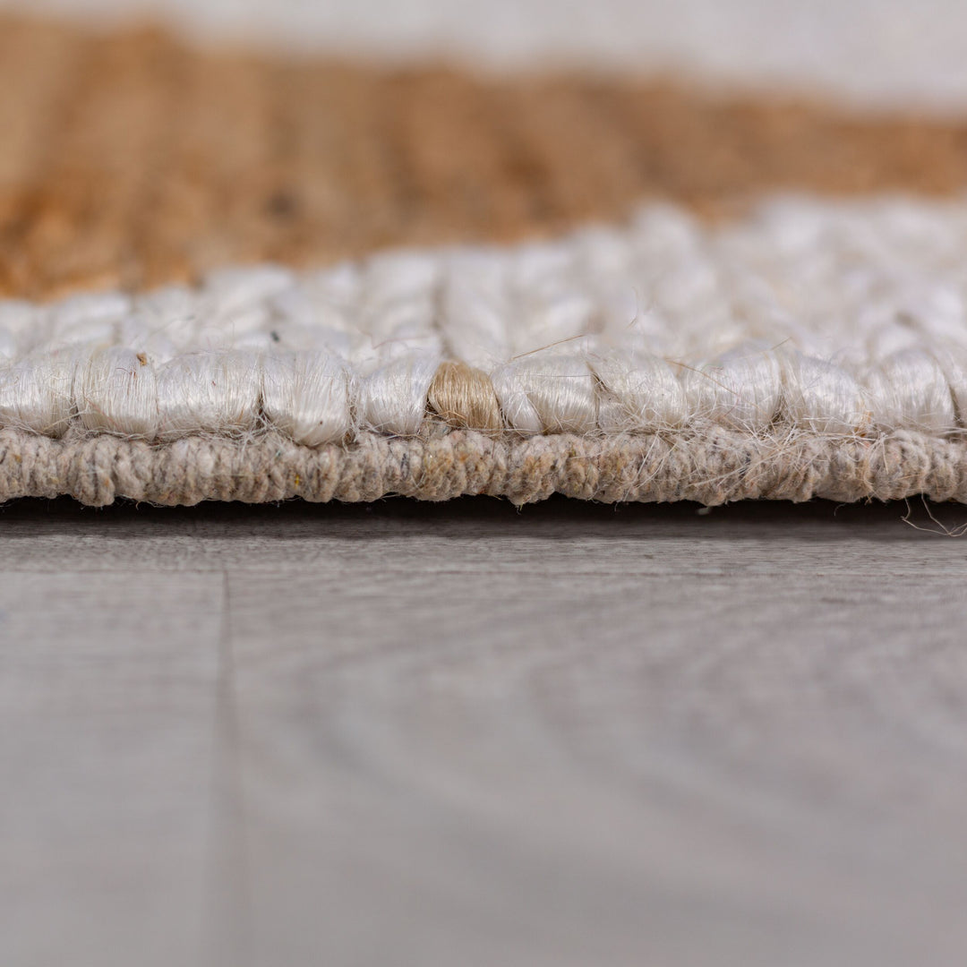 Jute Teppich Flachgewebe Handgefertigt Rautenmuster Robust &amp; Stilvoll_Läufer_