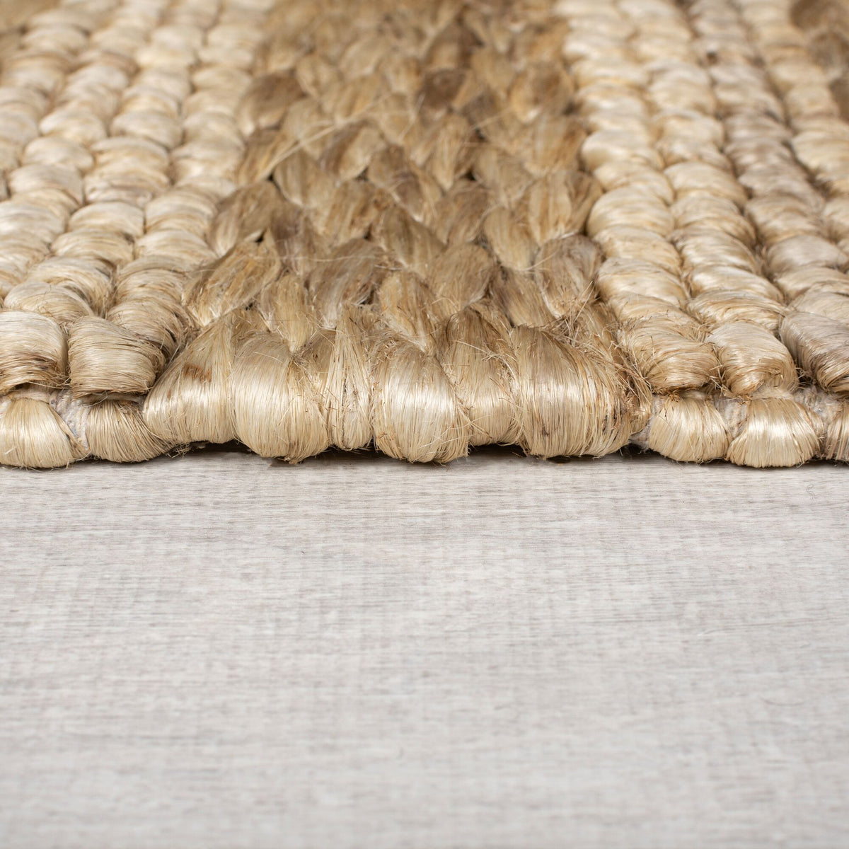Jute Teppich handgeflochten Natur Kurzflor strapazierfähig_Läufer_