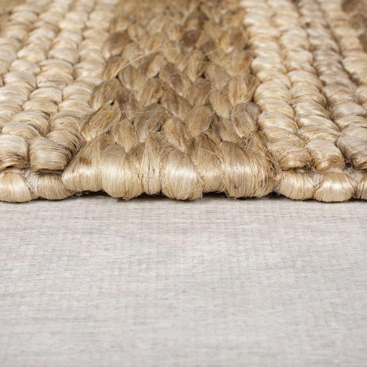 Jute Teppich handgeflochten Natur Kurzflor strapazierfähig_Läufer_