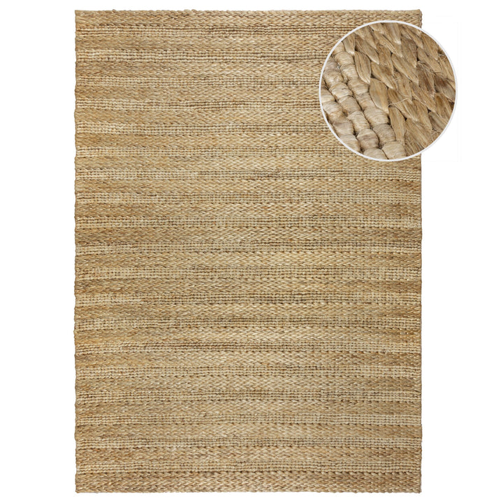 Jute Teppich handgeflochten Natur Kurzflor strapazierfähig_Rechteckig_