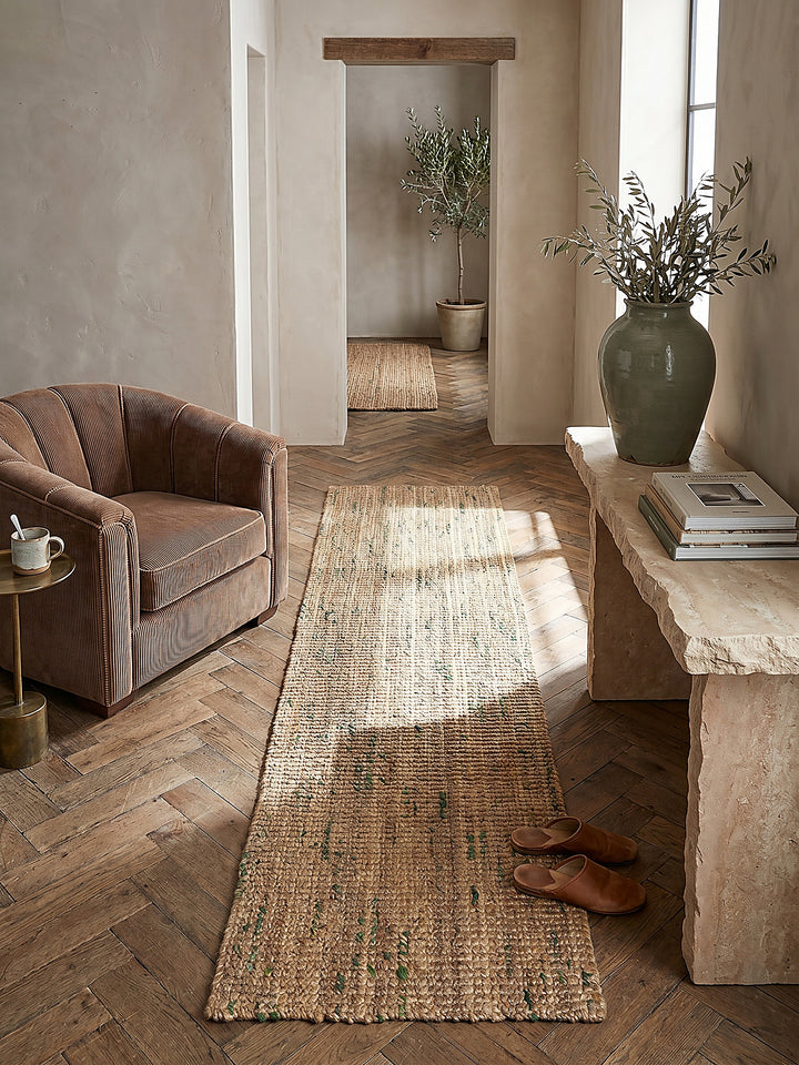Teppich Natur-Grün Läufer Musteransicht von oben Designkollektion_