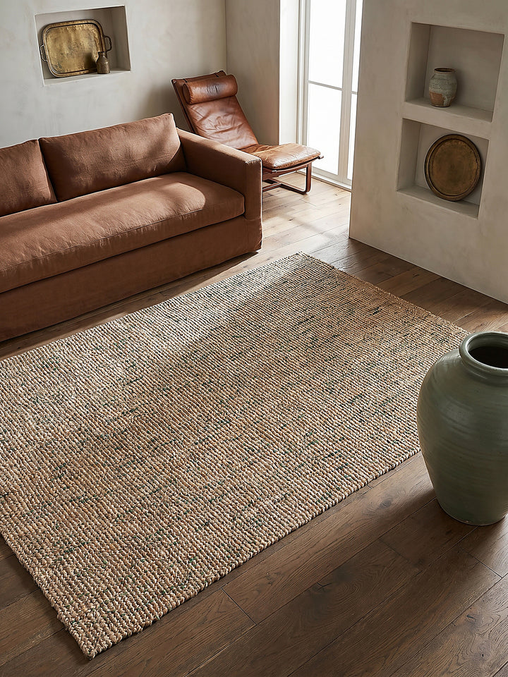 Teppich Natur-Grün rechteckig Musteransicht von oben Designkollektion_