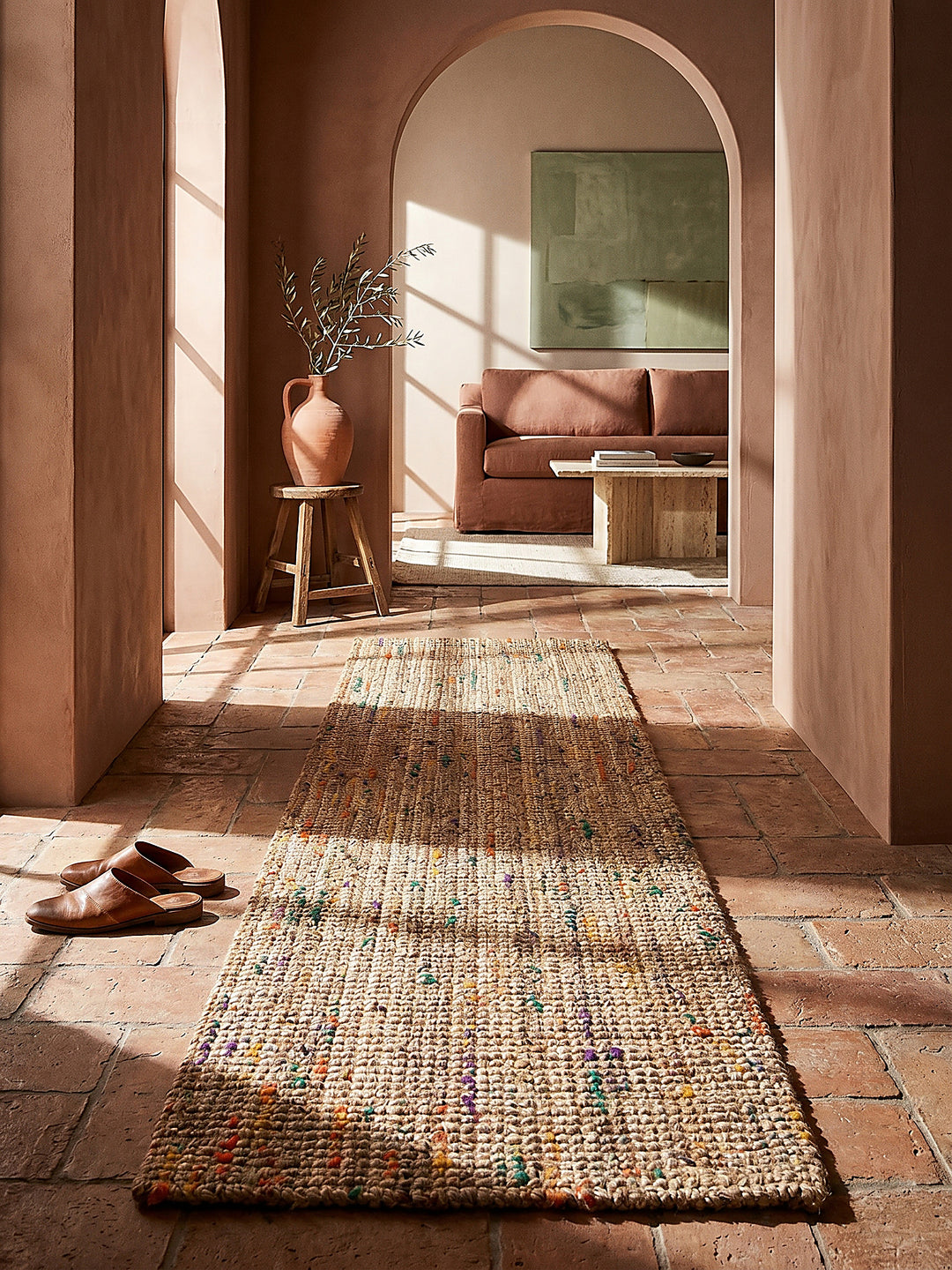 Teppich Natur-Multicolor Läufer Musteransicht von oben Designkollektion_