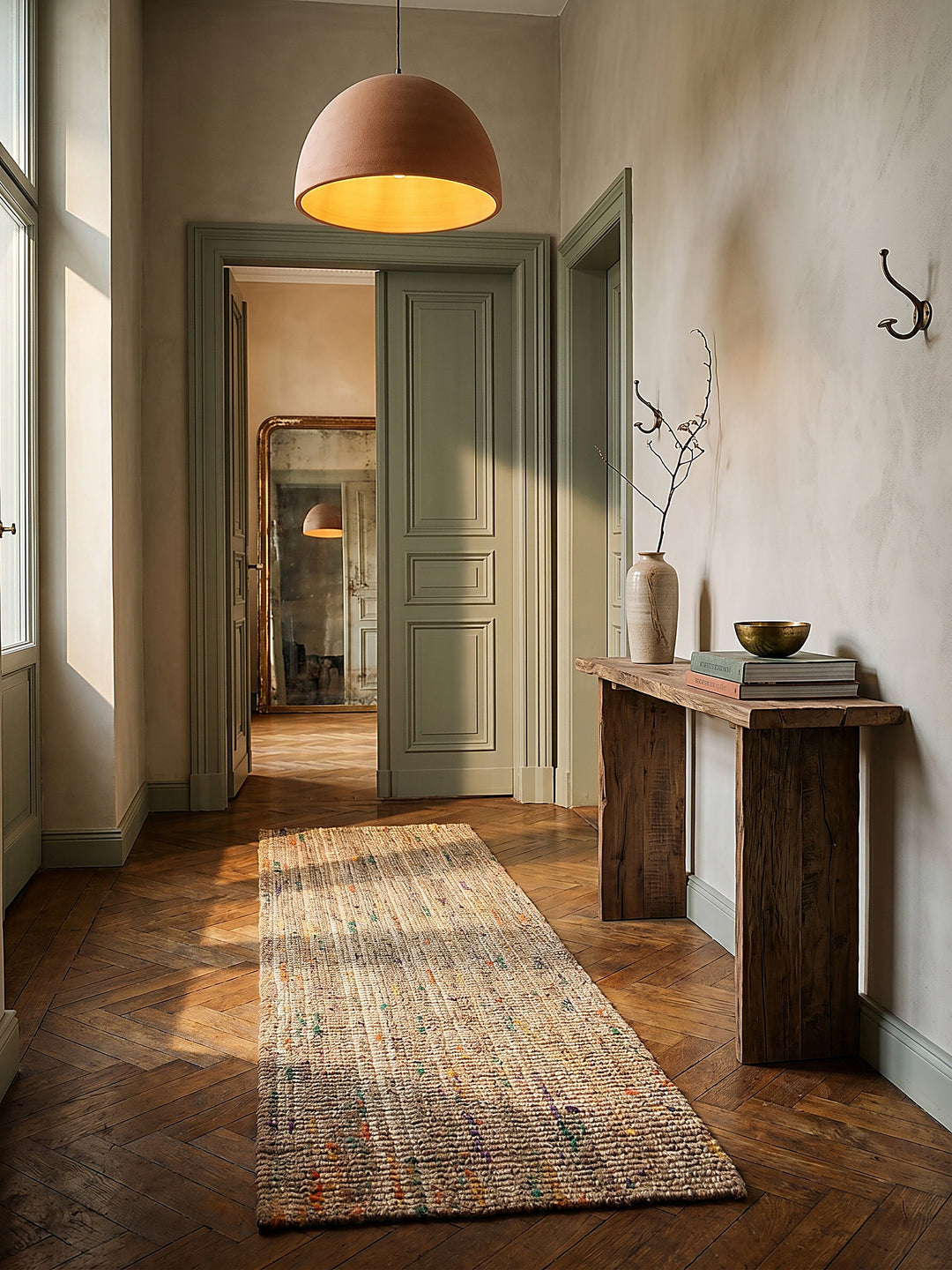 Teppich Natur-Multicolor Läufer im modernen Wohnzimmer Einrichtungsidee_