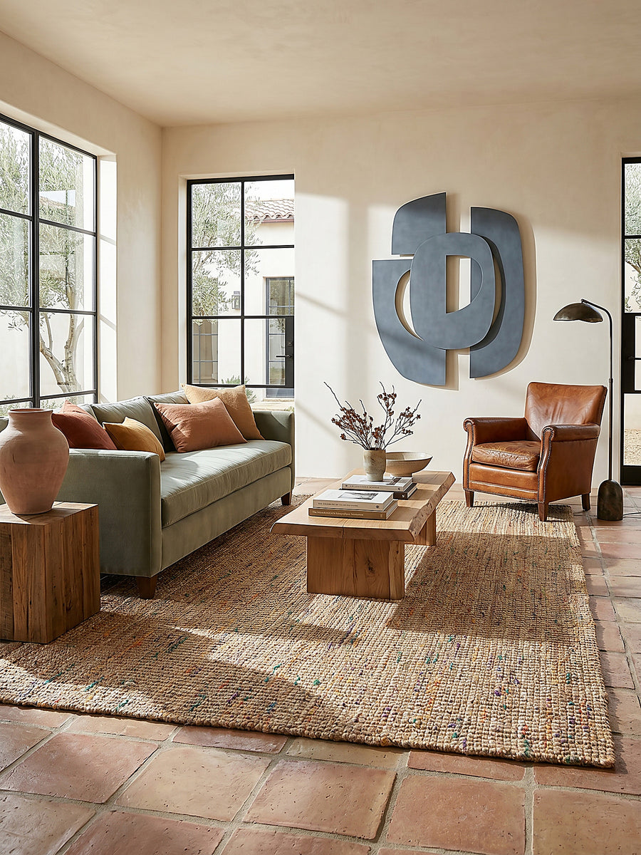 Teppich Natur-Multicolor rechteckig im modernen Wohnzimmer Einrichtungsidee_