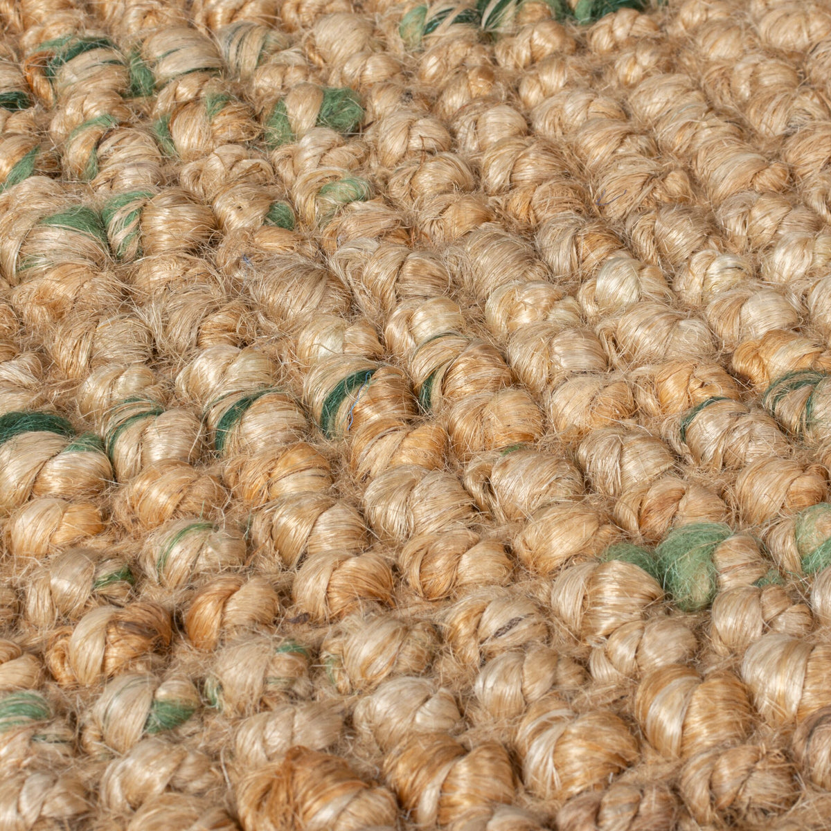 Juteteppich Jute Naturbelassen - Wohnzimmer Natur-Grün Läufer