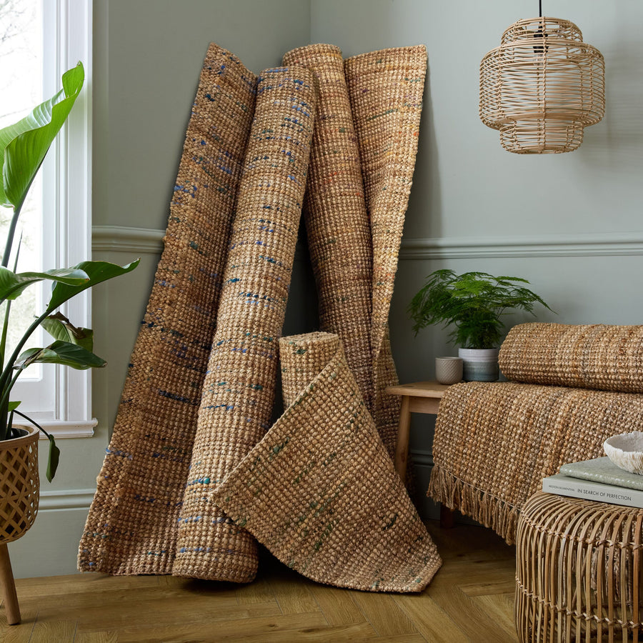Juteteppich Jute Naturbelassen - Wohnzimmer_Natur-Multicolor_Rechteckig_