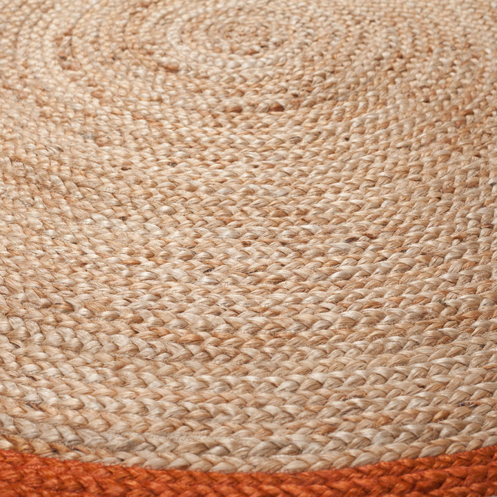 Jute-Teppich mit Quasten und farbenfrohen Akzenten_ Kollektion AIRE von Kadima Design_Orange-Braun_#sku_BARK503119368719#