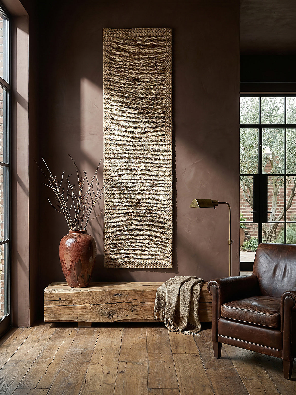 Teppich Natur Läufer als Wandteppich Wanddekoration Textilkunst Interior Design