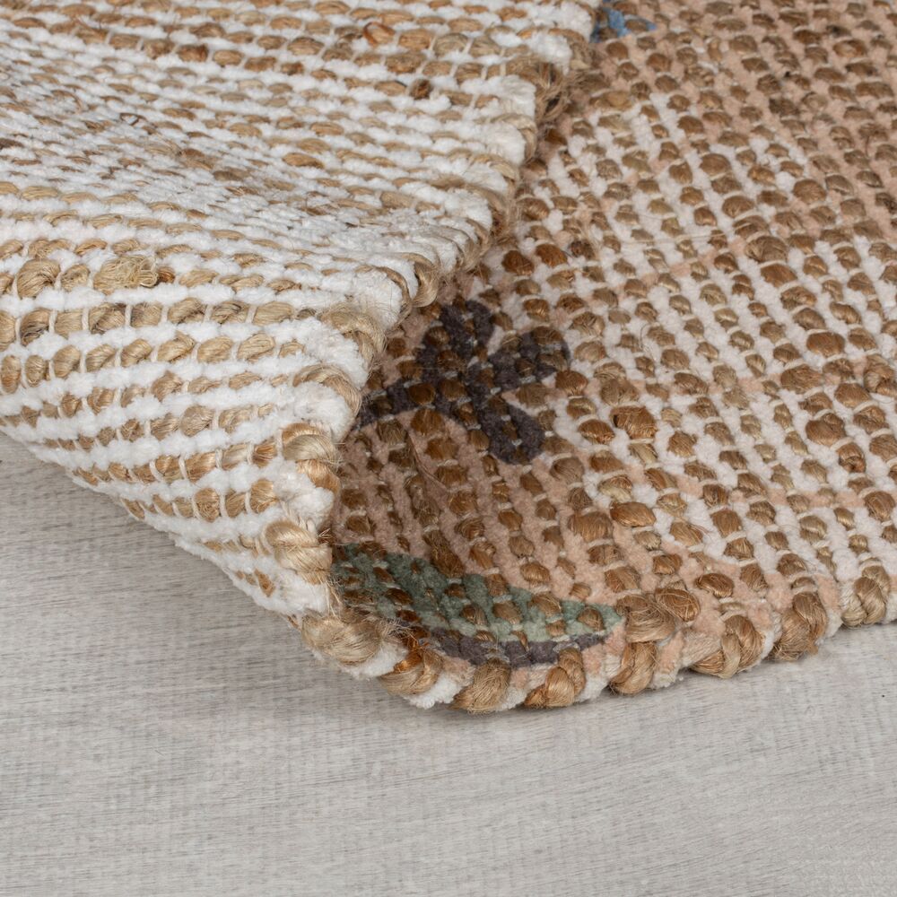 Teppich Jute Floral-Design - handgewebt JED_Rechteckig_