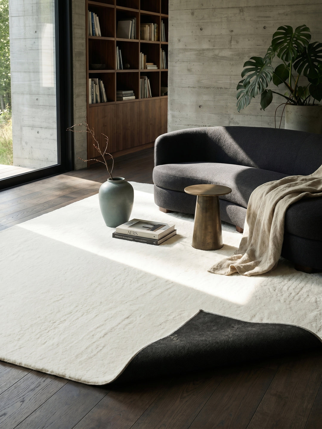 Teppich Creme rechteckig Editorial Styling_