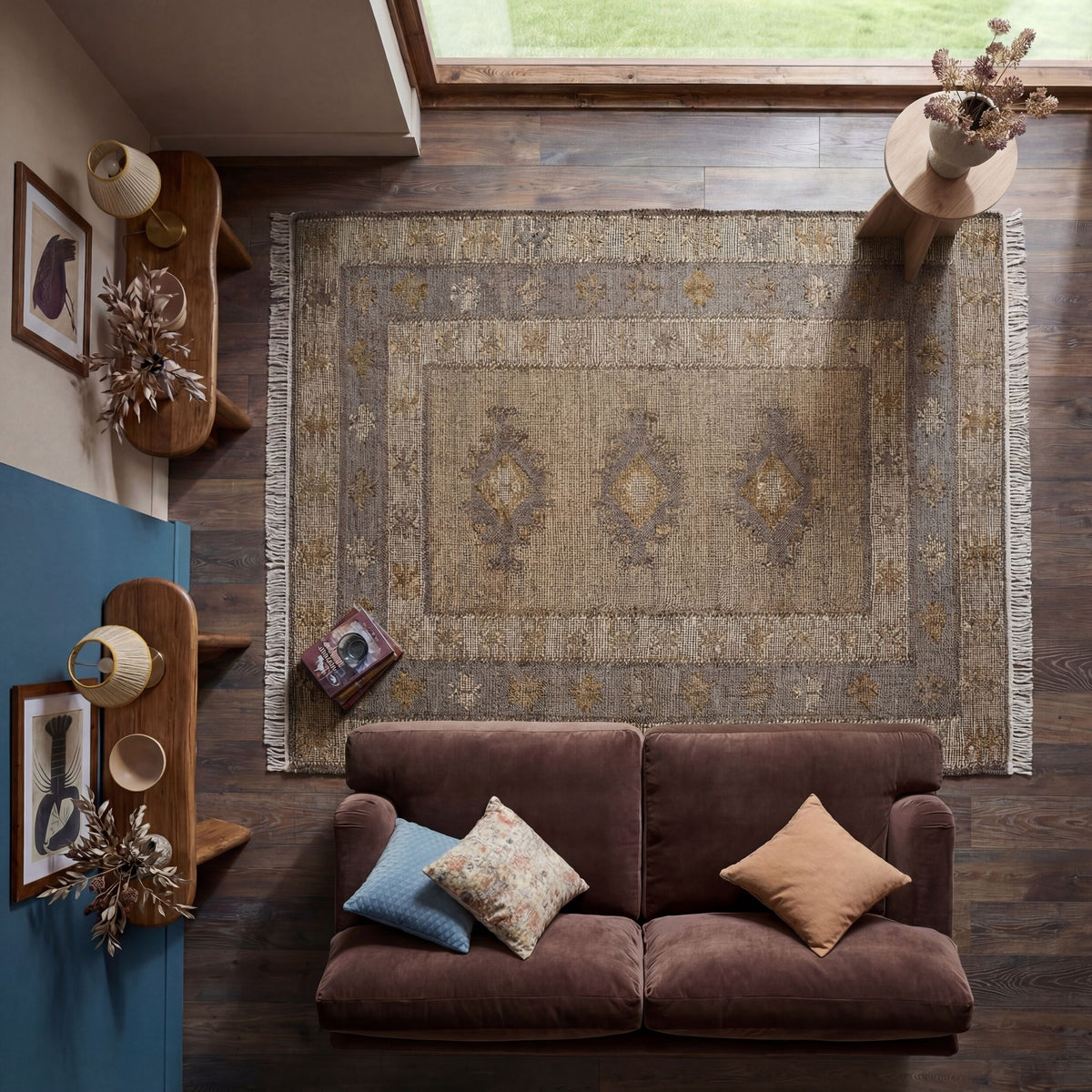 Teppich Natur rechteckig MIXED FIBRES Wohnzimmer Schlafzimmer Flur BERMEO