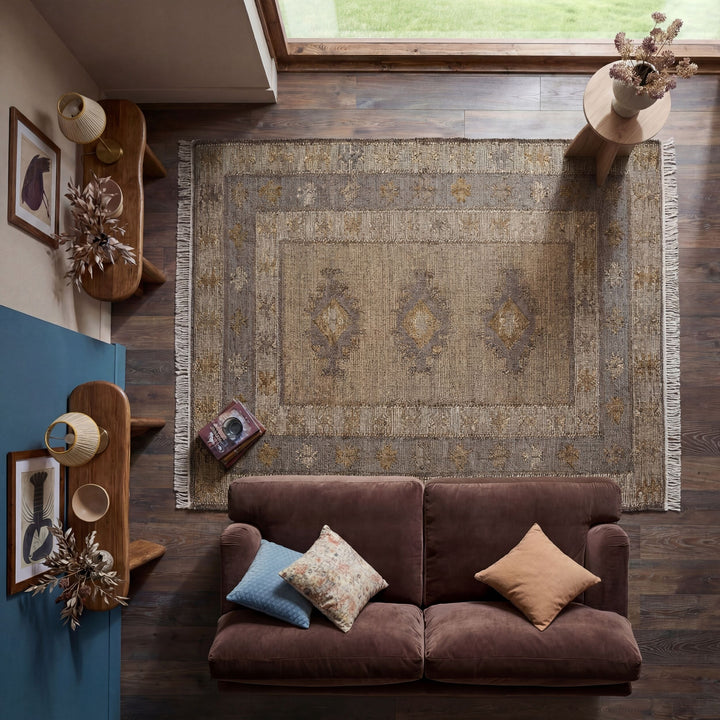 Teppich Natur rechteckig MIXED FIBRES Wohnzimmer Schlafzimmer Flur BERMEO_