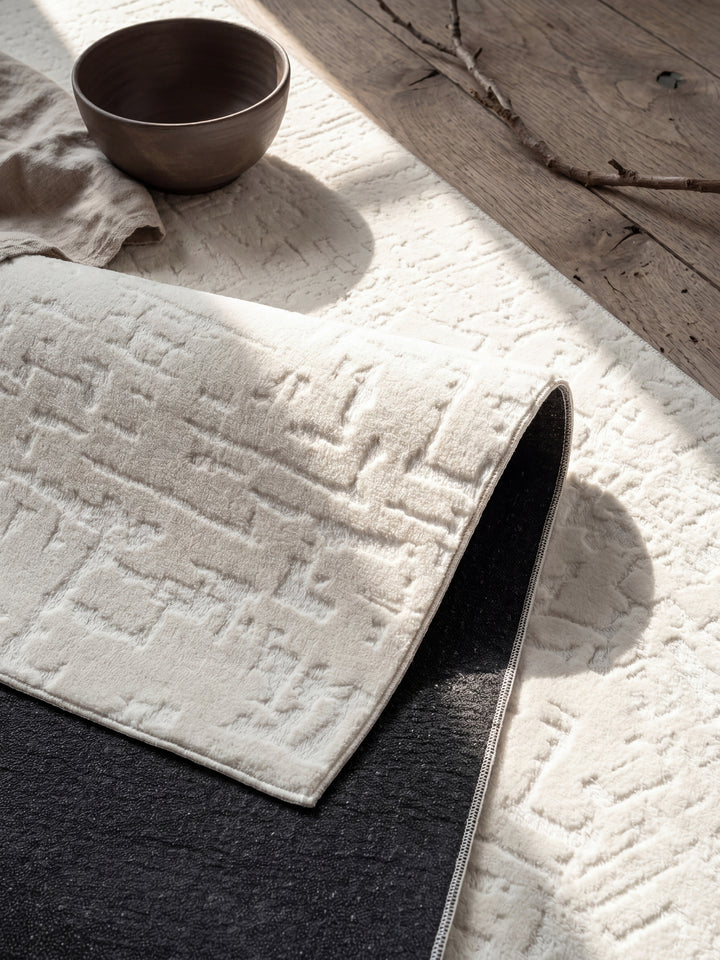 Teppich Creme rechteckig Editorial Styling_